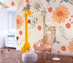 Ref. 9172 - Papier Peint Girafe & Fleur