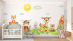 Ref. 9251 - Papier Peint Panoramique Forêt Animaux