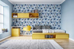 Ref. 9416A - Papier Peint Floral Bleu