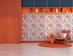 Ref. 9612 - Papier Peint Floral Orange